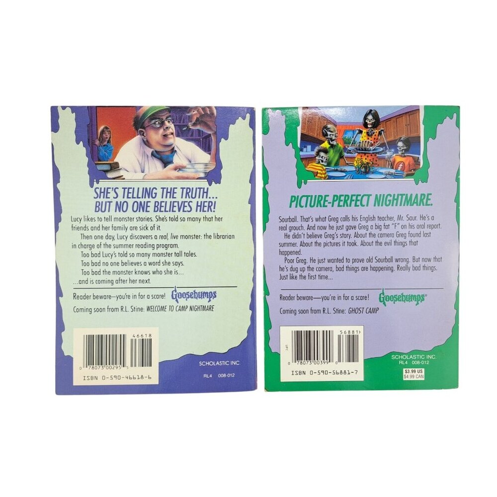 Goosebumps Books R L Stine Say Cheese Girl Cried Monster Lot of 2 1990s Original - Picture 2 of 6